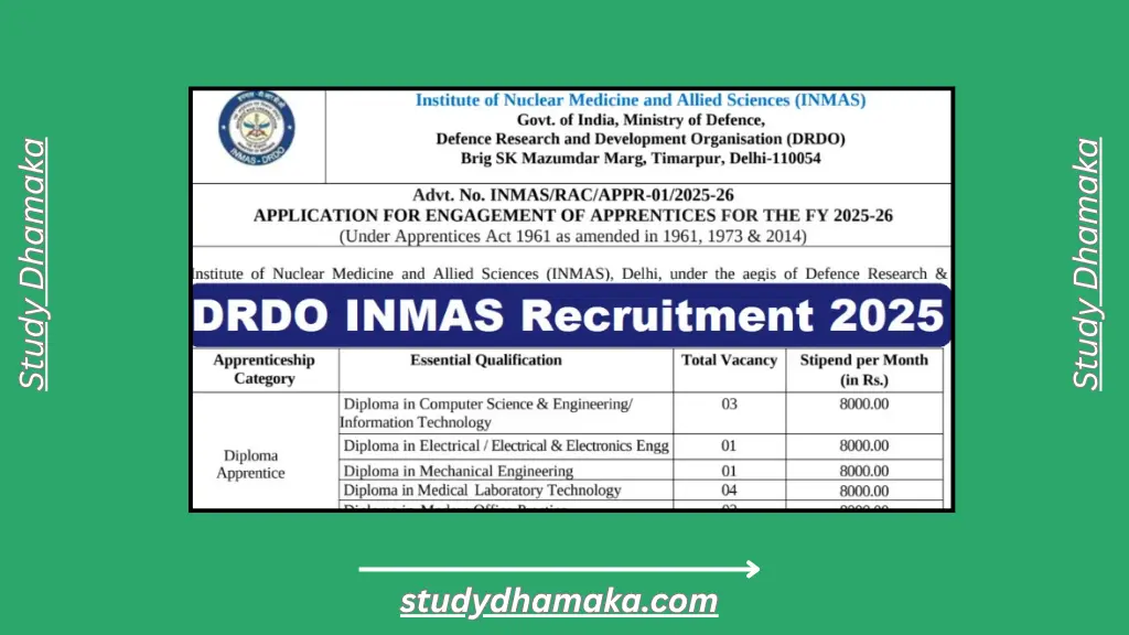 DRDO INMAS Recruitment 2025