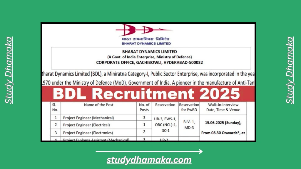 Bharat Dynamics Limited Recruitment 2025