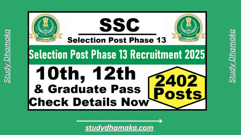 Staff Selection Commission Selection Post Phase 13 Recruitment 2025: Apply for 2402 Vacancies